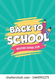 Back to school - colorful typographic sale design template