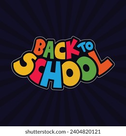 Volver a la escuela colorido logo de la tipografía. De vuelta al cartel escolar, pancarta, diseño de plantillas. 