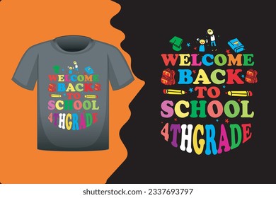 Back to school colorful typography t shirt design, new creative back to school kids t shirt design, Scholl shirt