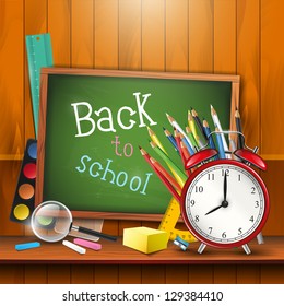Back to school - colorful vector background