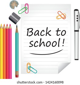 Back to school ! Colorful vector illustration.
