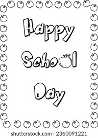 Back to School - Coloring page - Happy School Day for kids