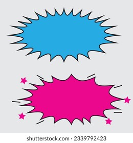 Back to School in comic speech bubbles, pop art style. Education concept. Comic dialog cloud, space cartoon. Set memphis school comic bubble halftone dot. Creative idea conversation explosion balloon