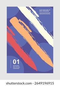 Back To School Concept - Abstract Brush Strokes Pen shape Vector Illustration on Blue Background.