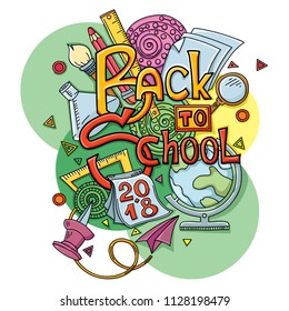 Back to School Concept. Art and craft hand drawn vector symbols and objects. Vector illustration.