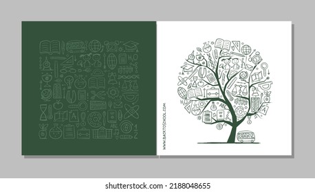 De vuelta a la escuela, concepto de arte para tu negocio. Cartas, banner, web, materiales promocionales. Plantilla de identidad corporativa. Ilustración del vector