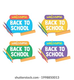 Back To School Concept Banner With Pencil and Ruller Colors