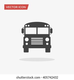 Back to school concept. School bus icon in trendy flat style isolated on grey background. Vector illustration, EPS10.