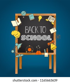 Back to school concept. Back to school calligraphic vector illustration 