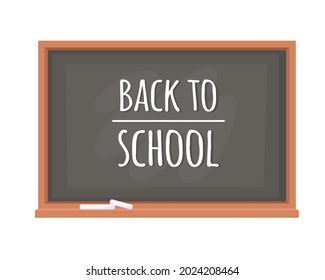 Back to school concept. Chalkboard with the inscription. Vector illustration