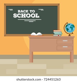 back to school concept classroom cartoon 