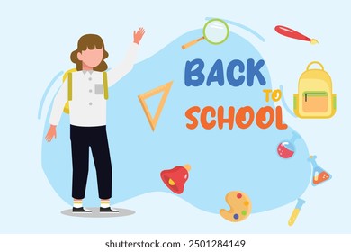 Back to school concept. Colored flat vector illustration isolated.