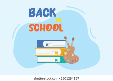 Back to school concept. Colored flat vector illustration isolated.