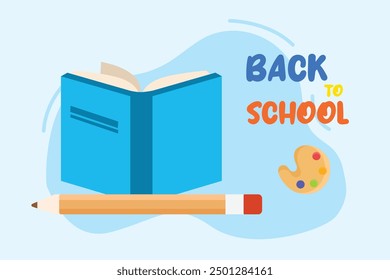 Back to school concept. Colored flat vector illustration isolated.