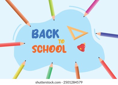 Back to school concept. Colored flat vector illustration isolated.