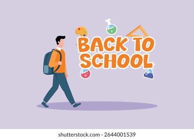 Back To school Concept. Colored flat vector illustration isolated