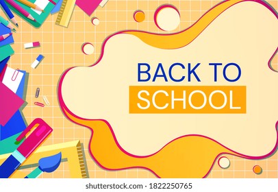 Back To School Concept. Colorful Back To School Backgroud. Vector Illustration