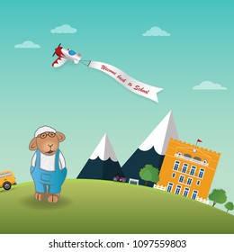 Back to school concept colorful vector illustration cartoon