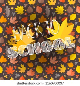 Back to school concept. Composition with autumn leaves