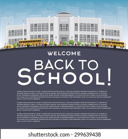 Volver al concepto escolar con espacio de copia para texto. Ilustración del vector
