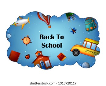 Back to School concept with different education and learning objects. Vector illustration