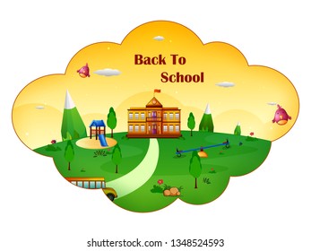 Back to School concept with different education and learning objects. Vector illustration