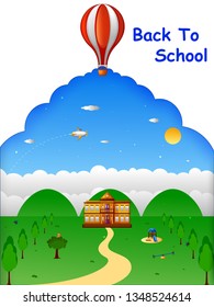 Back to School concept with different education and learning objects. Vector illustration