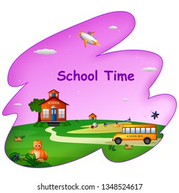 Back to School concept with different education and learning objects. Vector illustration