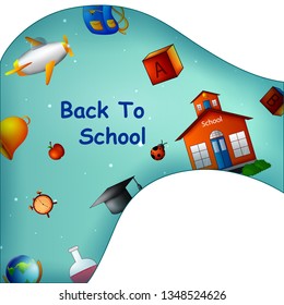 Back to School concept with different education and learning objects. Vector illustration