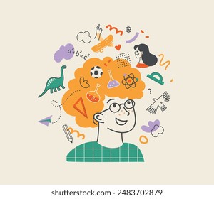 Back to school concept. School, education, communication. Flat illustration design.