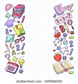 Back to school concept. Education, learning, open book, knowledge. Modern education template design.