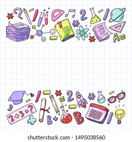 Back to school concept. Education, learning, open book, knowledge. Modern education template design.