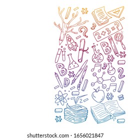 Back to school concept. Education, learning, open book, knowledge. Modern education template design.