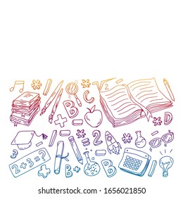 Back to school concept. Education, learning, open book, knowledge. Modern education template design.