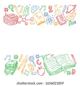 Back to school concept. Education, learning, open book, knowledge. Modern education template design.