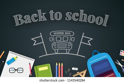 Back to School. Concept of education. Ready to apply to your design. Vector illustration.