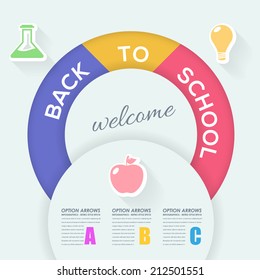 Back to School Concept Flat Business, Marketing Infographics Elements Vector Design 