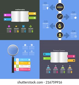 Back to School Concept Flat Business, Marketing Infographics Elements Vector Design 