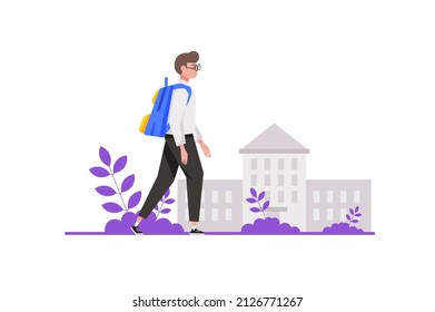 Back to school concept in flat design