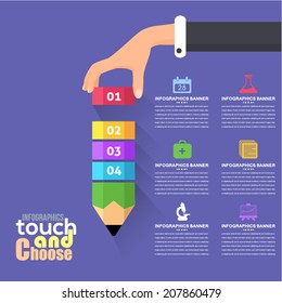 Volver a la plantilla de infografías planas y elementos web de concepto escolar: diseño de vectores de diseño empresarial, de marketing y de diseño de conceptos 
