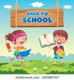 Back To School Concept With Funny Children