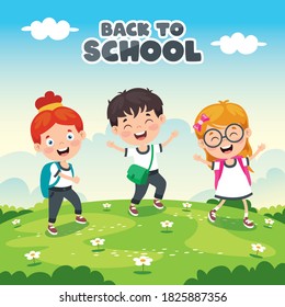 Volver A La Escuela Con Niños Divertidos