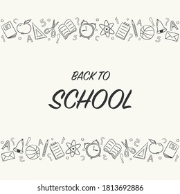 Back to School concept with funny doodles. Vector
