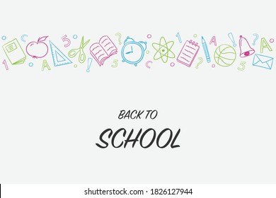 Back to School concept with funny doodles. Vector