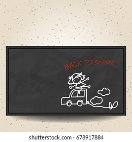 Back to School concept hand drawing happy kids cartoon vector