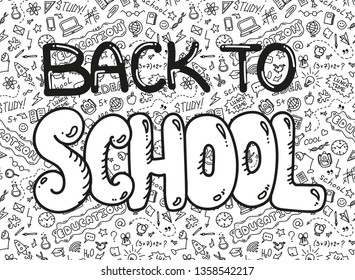 Back to school concept. Hand drawn education doodle cartoon vector illustration. 
