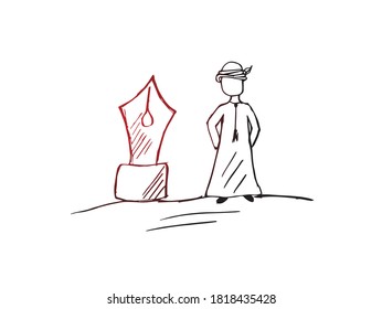 Back to school concept, hand drawn sketch on an isolated white background. Suitable for schools and colleges. 
