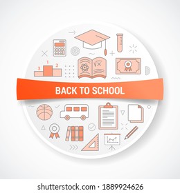 back to school concept with icon concept with round or circle shape vector illustration