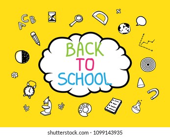 Back to school concept with icons education