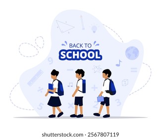 Back To School concept illustration. Suitable for landing page, ui, web, App intro card, editorial, flyer, and banner.